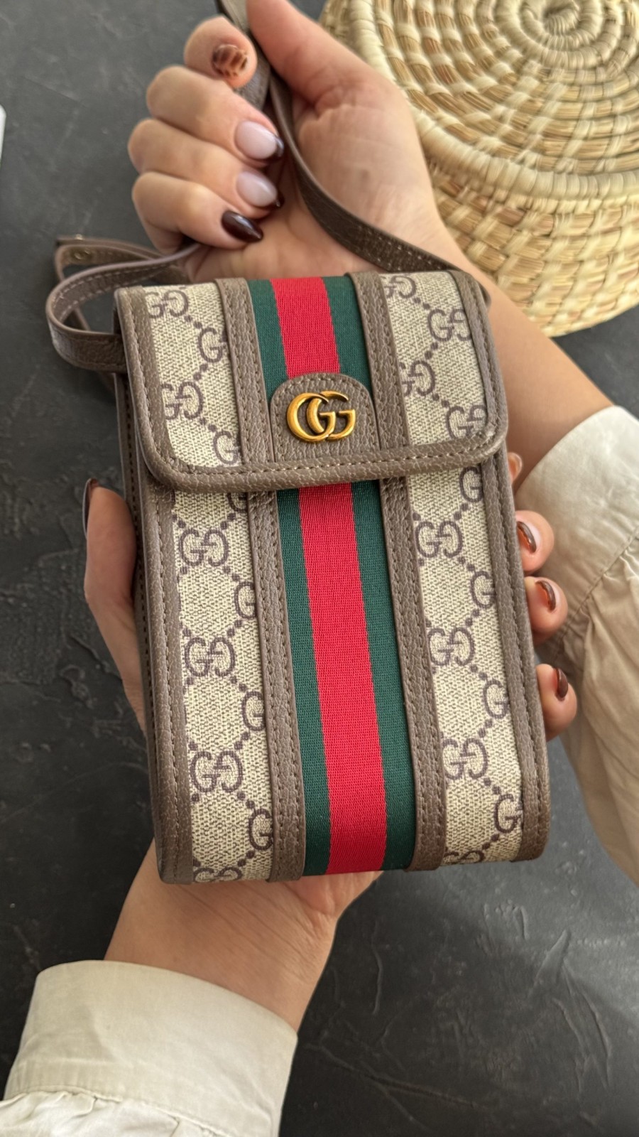 کیف فری سایز یک طرفه گوچی فونتی + بندچرمی